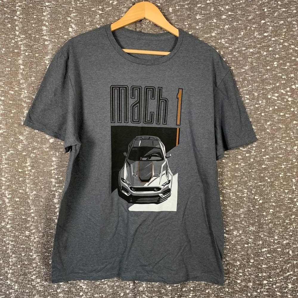 Ford‎ Mach 1 Mustang 1969-2021 Gray Graphic T-Shirt Mens